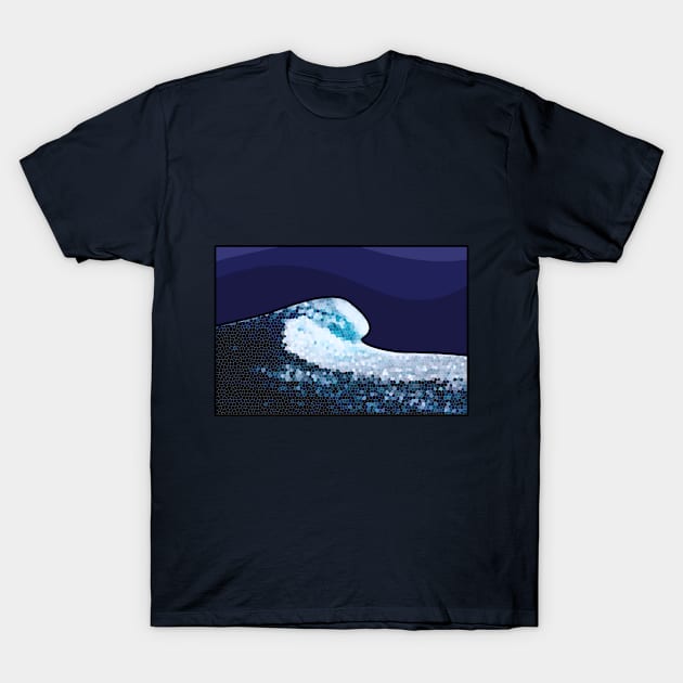 Stained glass mosaic ocean sea wave T-Shirt by FSLEROUX